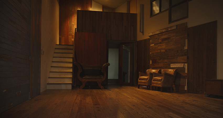 撮影位置から見たスタジオ