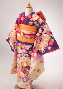 七五三7歳女の子着物紫