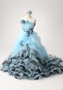 水色７歳女の子ドレス