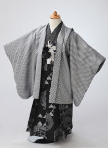グレー色七五三5歳男の子着物