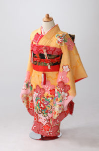 黄色七五三7歳女の子着物