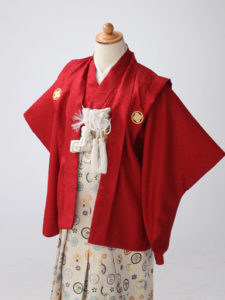 赤い羽織の七五三3歳男の子着物