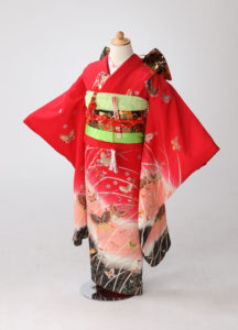 七五三7歳女の子着物朱色