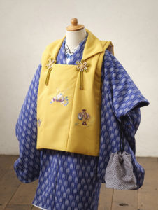 七五三3歳男の子着物黄色の被布